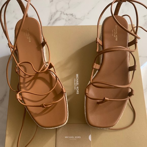 Michael Kors Collection Shoes - Michael Kors Mabal Leather Flatform Sandal